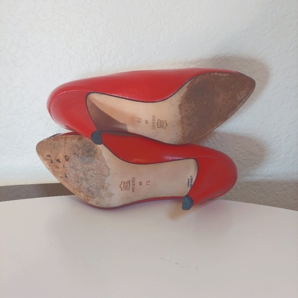 Via Spiga Vintage Red Leather Heels - Picture 5 of 12